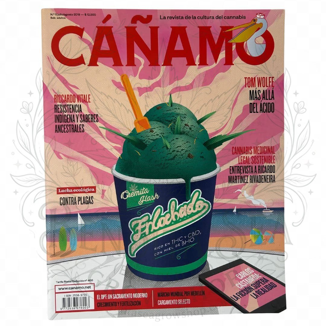 Revista Cáñamo número 5: portada sobre fondo blanco con marca de agua