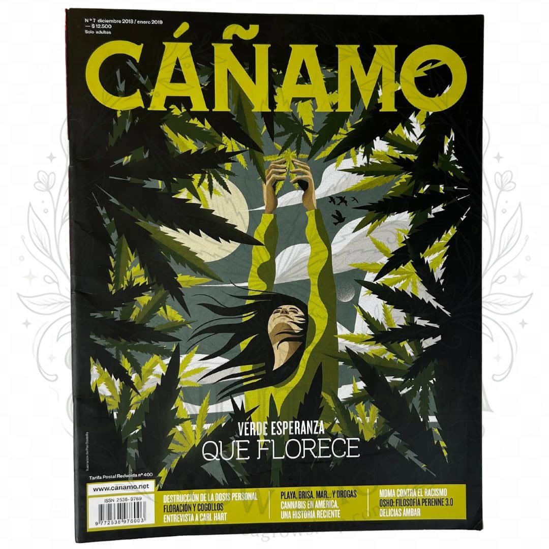 Revista Cáñamo número 7: portada sobre fondo blanco con marca de agua