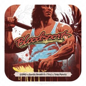 semillas Bloodsport: cogollo de Bloodsport con la marca de agua de Bendita Sea
