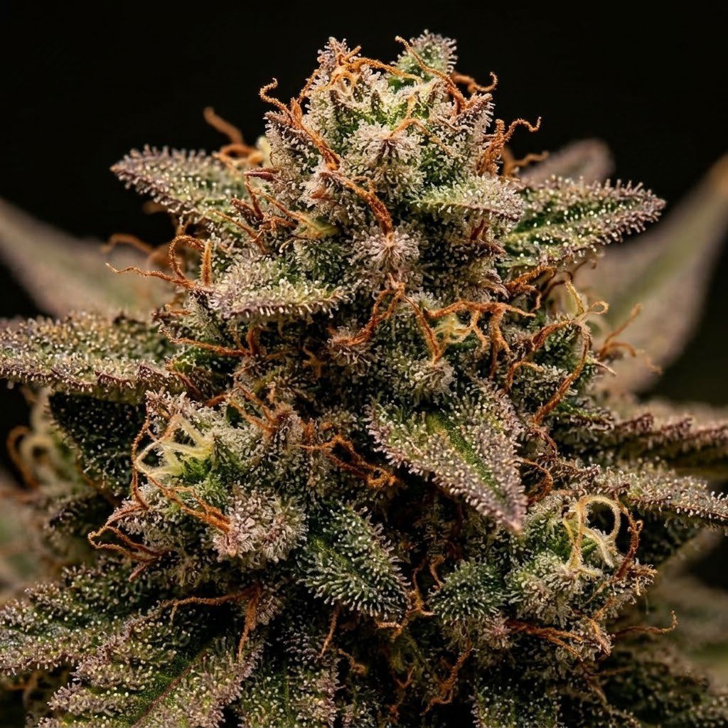 semillas Gorilla Familia: flor madura de Gorilla Familia con tricomas, en primer plano