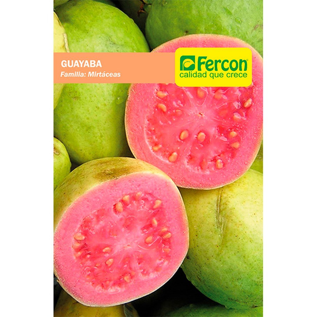 Semillas de Guayaba Fercon: sobre de semillas sobre fondo blanco, vista de frente