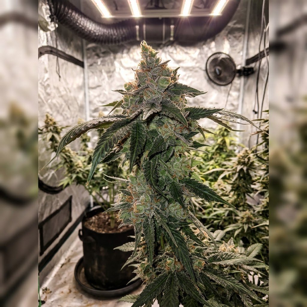 semillas Kerosene Krash: planta de Kerosene Krash en floración en un cultivo de interior
