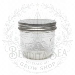 Tarro RAW Mason Jar 10 oz con su tapa metálica, sobre fondo blanco