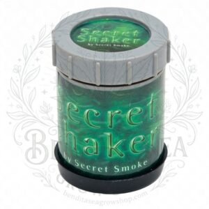 Tarro Secret Shaker Colador de Polen cerrado, sobre fondo blanco