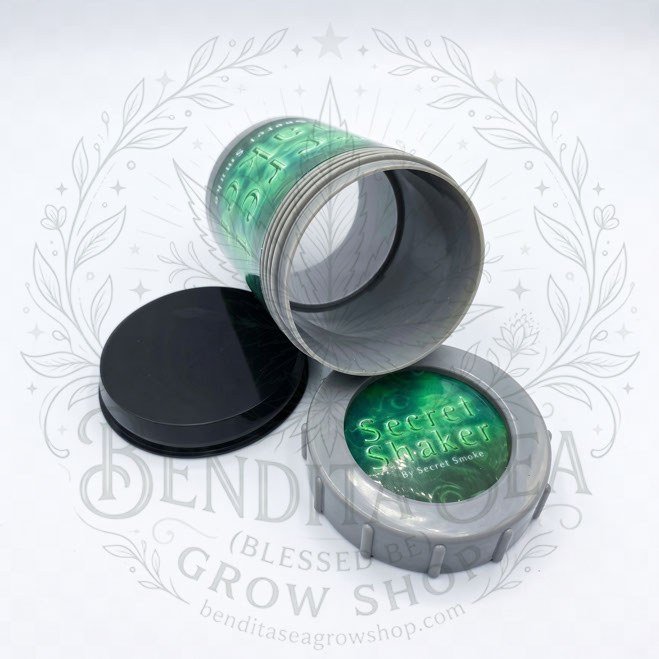 Tarro Secret Shaker Colador de Polen: piezas del tarro abierto, sobre fondo blanco