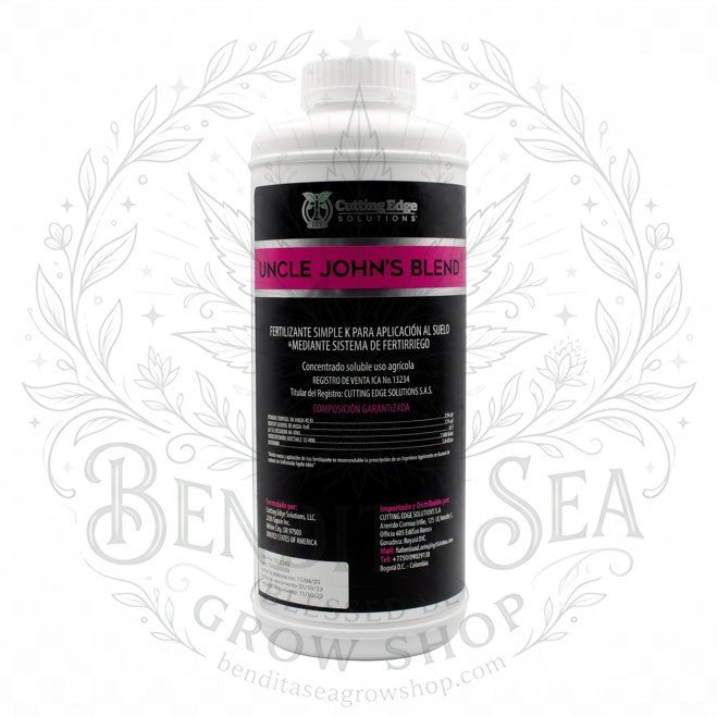 Botella de Uncle John's Blend de Cutting Edge Solutions, 1 litro, vista de frente